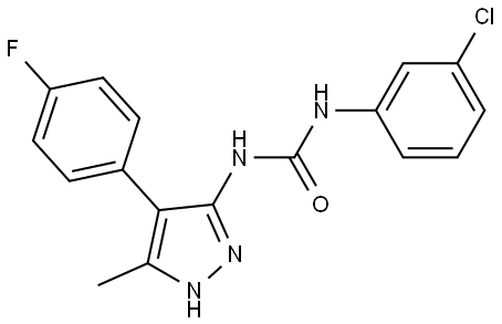 Urea, N-(3-chlorophenyl)-N-[4-(4-fluorophenyl)-5-methyl-1H-pyrazol-3-yl]- (9CI) Structural
