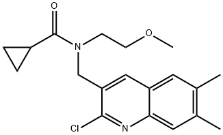 Cyclopropanecarboxamide, N-[(2-chloro-6,7-dimethyl-3-quinolinyl)methyl]-N-(2-methoxyethyl)- (9CI) Structural