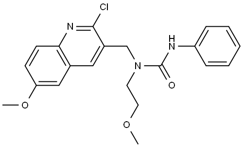 Urea, N-[(2-chloro-6-methoxy-3-quinolinyl)methyl]-N-(2-methoxyethyl)-N-phenyl- (9CI) Structural