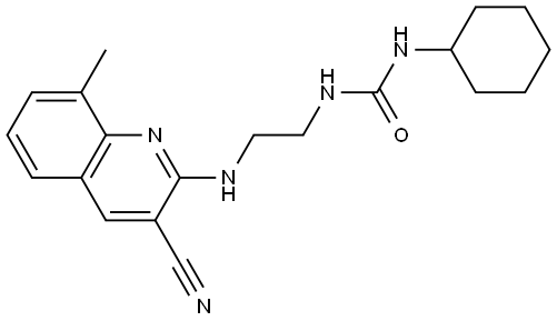 Urea, N-[2-[(3-cyano-8-methyl-2-quinolinyl)amino]ethyl]-N-cyclohexyl- (9CI) Structural