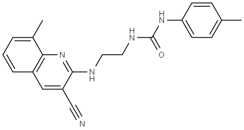 Urea, N-[2-[(3-cyano-8-methyl-2-quinolinyl)amino]ethyl]-N-(4-methylphenyl)- (9CI) Structural