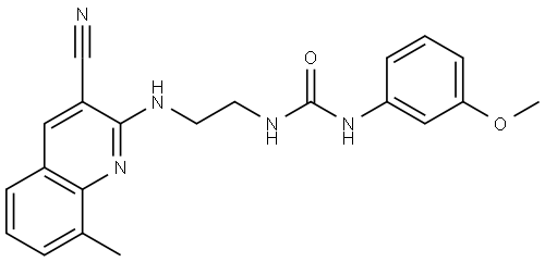 Urea, N-[2-[(3-cyano-8-methyl-2-quinolinyl)amino]ethyl]-N-(3-methoxyphenyl)- (9CI) Structural