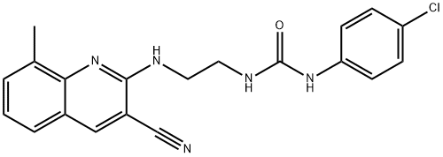Urea, N-(4-chlorophenyl)-N-[2-[(3-cyano-8-methyl-2-quinolinyl)amino]ethyl]- (9CI) Structural