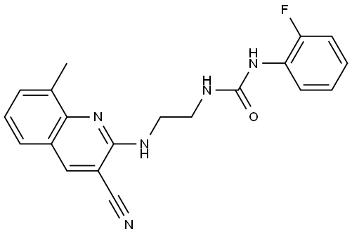 Urea, N-[2-[(3-cyano-8-methyl-2-quinolinyl)amino]ethyl]-N-(2-fluorophenyl)- (9CI) Structural