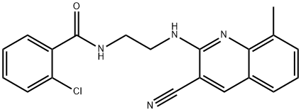 Benzamide, 2-chloro-N-[2-[(3-cyano-8-methyl-2-quinolinyl)amino]ethyl]- (9CI) Structural