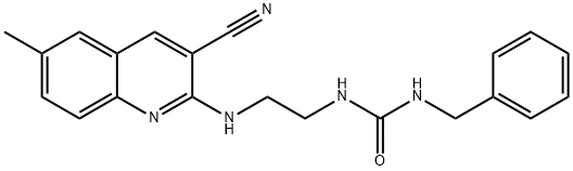 Urea, N-[2-[(3-cyano-6-methyl-2-quinolinyl)amino]ethyl]-N-(phenylmethyl)- (9CI) Structural