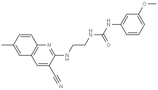 Urea, N-[2-[(3-cyano-6-methyl-2-quinolinyl)amino]ethyl]-N-(3-methoxyphenyl)- (9CI) Structural