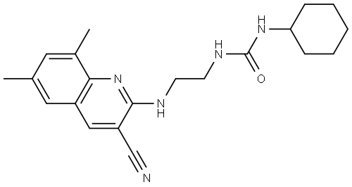 Urea, N-[2-[(3-cyano-6,8-dimethyl-2-quinolinyl)amino]ethyl]-N-cyclohexyl- (9CI) Structural