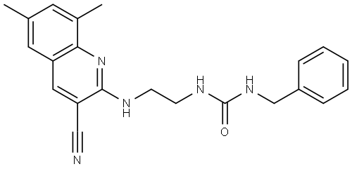 Urea, N-[2-[(3-cyano-6,8-dimethyl-2-quinolinyl)amino]ethyl]-N-(phenylmethyl)- (9CI) Structural