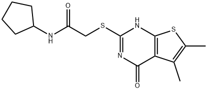 Acetamide, N-cyclopentyl-2-[(1,4-dihydro-5,6-dimethyl-4-oxothieno[2,3-d]pyrimidin-2-yl)thio]- (9CI) Structural
