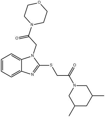 Morpholine, 4-[[2-[[2-(3,5-dimethyl-1-piperidinyl)-2-oxoethyl]thio]-1H-benzimidazol-1-yl]acetyl]- (9CI) Structural