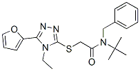 Acetamide, N-(1,1-dimethylethyl)-2-[[4-ethyl-5-(2-furanyl)-4H-1,2,4-triazol-3-yl]thio]-N-(phenylmethyl)- (9CI) Structural
