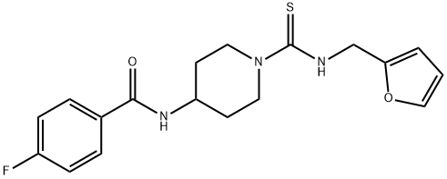 Benzamide, 4-fluoro-N-[1-[[(2-furanylmethyl)amino]thioxomethyl]-4-piperidinyl]- (9CI) Structural