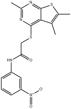 Acetamide, N-(3-nitrophenyl)-2-[(2,5,6-trimethylthieno[2,3-d]pyrimidin-4-yl)thio]- (9CI) Structural