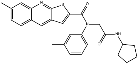 Thieno[2,3-b]quinoline-2-carboxamide, N-[2-(cyclopentylamino)-2-oxoethyl]-7-methyl-N-(3-methylphenyl)- (9CI) Structural