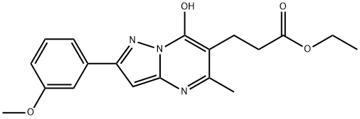 Pyrazolo[1,5-a]pyrimidine-6-propanoic acid, 7-hydroxy-2-(3-methoxyphenyl)-5-methyl-, ethyl ester (9CI) Structural