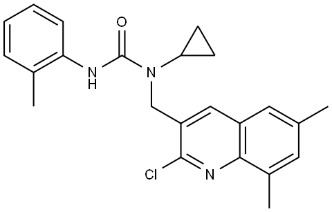 Urea, N-[(2-chloro-6,8-dimethyl-3-quinolinyl)methyl]-N-cyclopropyl-N-(2-methylphenyl)- (9CI) Structural