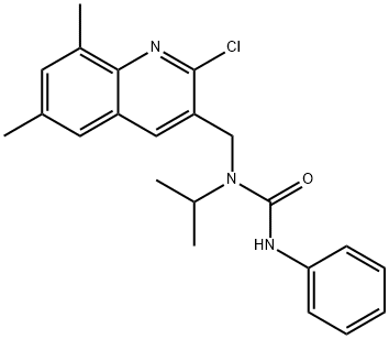 Urea, N-[(2-chloro-6,8-dimethyl-3-quinolinyl)methyl]-N-(1-methylethyl)-N-phenyl- (9CI) Structural