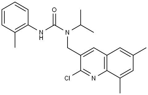 Urea, N-[(2-chloro-6,8-dimethyl-3-quinolinyl)methyl]-N-(1-methylethyl)-N-(2-methylphenyl)- (9CI) Structural