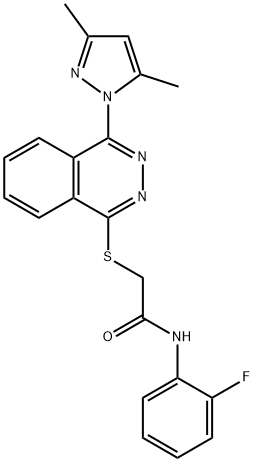 Acetamide, 2-[[4-(3,5-dimethyl-1H-pyrazol-1-yl)-1-phthalazinyl]thio]-N-(2-fluorophenyl)- (9CI) Structural