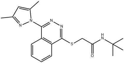 Acetamide, N-(1,1-dimethylethyl)-2-[[4-(3,5-dimethyl-1H-pyrazol-1-yl)-1-phthalazinyl]thio]- (9CI) Structural
