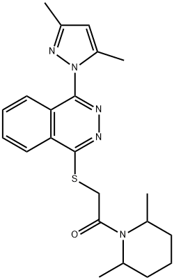 Piperidine, 1-[[[4-(3,5-dimethyl-1H-pyrazol-1-yl)-1-phthalazinyl]thio]acetyl]-2,6-dimethyl- (9CI) Structural
