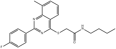 Acetamide, N-butyl-2-[[2-(4-fluorophenyl)-8-methyl-4-quinazolinyl]thio]- (9CI) Structural