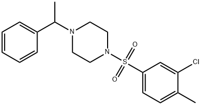 Piperazine, 1-[(3-chloro-4-methylphenyl)sulfonyl]-4-(1-phenylethyl)- (9CI) Structural