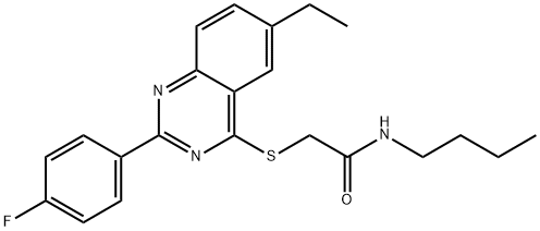 Acetamide, N-butyl-2-[[6-ethyl-2-(4-fluorophenyl)-4-quinazolinyl]thio]- (9CI) Structural