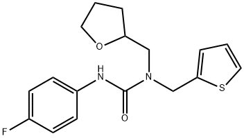 Urea, N-(4-fluorophenyl)-N-[(tetrahydro-2-furanyl)methyl]-N-(2-thienylmethyl)- (9CI) Structural
