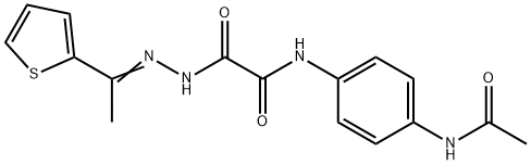 Acetic acid, [[4-(acetylamino)phenyl]amino]oxo-, [1-(2-thienyl)ethylidene]hydrazide (9CI) Structural