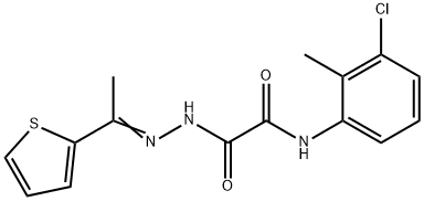 Acetic acid, [(3-chloro-2-methylphenyl)amino]oxo-, [1-(2-thienyl)ethylidene]hydrazide (9CI) Structural