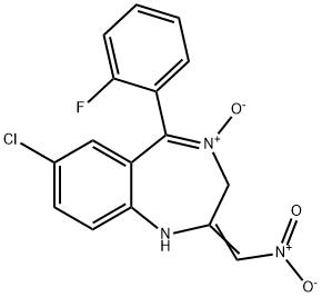 7-CHLORO-1,3DIHYDRO-5-FLUOROPHENYL-2-NITRO-METHYLENE-2H-1,4-BENZODIAZEPINE-4-OXIDE Structural