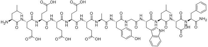 H-LEU-GLU-GLU-GLU-GLU-GLU-ALA-TYR-GLY-TRP-LEU-ASP-PHE-NH2 Structural