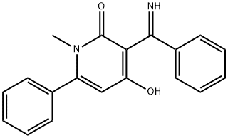 4-hydroxy-3-(α-iminobenzyl)-1-methyl-6-phenylpyridin-2(1h)-one Structural