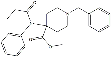 methyl 1-benzyl-4-[(propionyl)phenylamino]piperidine-4-carboxylate Structural