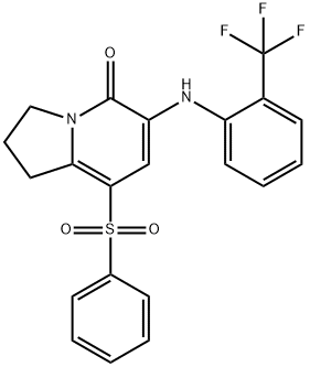8-BENZENESULFONYL-6-(2-TRIFLUOROMETHYLPHENYLAMINO)-2,3-DIHYDRO-1H-INDOLIZIN-5-ONE