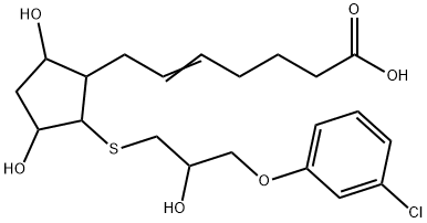 5-Heptenoic acid, 7-2-3-(3-chlorophenoxy)-2-hydroxypropylthio-3,5-dihydroxycyclopentyl- Structural