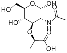 2-ACETAMIDO-2-DEOXY-3-O-[D-1'-CARBOXYETHYL]-D-GLUCOPYRANOSE Structural