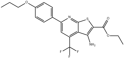 ethyl 3-amino-6-(4-propoxyphenyl)-4-(trifluoromethyl)thieno[2,3-b]pyridine-2-carboxylate Structural