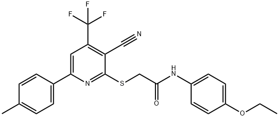 2-{[3-cyano-6-(4-methylphenyl)-4-(trifluoromethyl)-2-pyridinyl]sulfanyl}-N-(4-ethoxyphenyl)acetamide