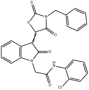 2-[(3Z)-3-(3-BENZYL-4-OXO-2-THIOXO-1,3-THIAZOLIDIN-5-YLIDENE)-2-OXO-2,3-DIHYDRO-1H-INDOL-1-YL]-N-(2-CHLOROPHENYL)ACETAMIDE