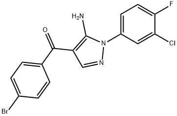 (5-AMINO-1-(3-CHLORO-4-FLUOROPHENYL)-1H-PYRAZOL-4-YL)(4-BROMOPHENYL)METHANONE Structural