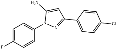 3-(4-Chlorophenyl)-1-(4-fluorophenyl)-1H-pyrazol-5-ylamine Structural