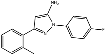 1-(4-FLUOROPHENYL)-3-(2-METHYLPHENYL)-1H-PYRAZOL-5-AMINE Structural