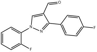 1-(2-FLUOROPHENYL)-3-(4-FLUOROPHENYL)-1H-PYRAZOLE-4-CARBALDEHYDE Structural