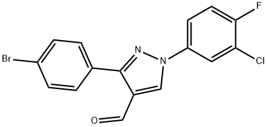 3-(4-BROMOPHENYL)-1-(3-CHLORO-4-FLUOROPHENYL)-1H-PYRAZOLE-4-CARBALDEHYDE Structural