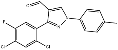 3-(2,4-DICHLORO-5-FLUOROPHENYL)-1-P-TOLYL-1H-PYRAZOLE-4-CARBALDEHYDE Structural