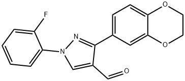 1-(2-FLUOROPHENYL)-3-(2,3-DIHYDROBENZO[B][1,4]DIOXIN-6-YL)-1H-PYRAZOLE-4-CARBALDEHYDE Structural