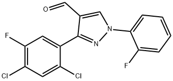 3-(2,4-DICHLORO-5-FLUOROPHENYL)-1-(2-FLUOROPHENYL)-1H-PYRAZOLE-4-CARBALDEHYDE Structural